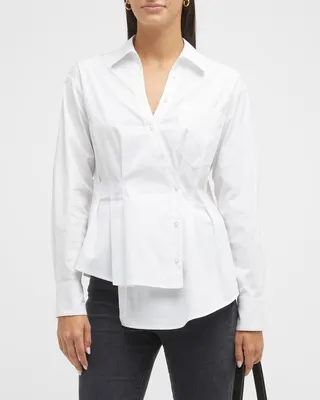 Rosamund Asymmetric Button-Front Shirt