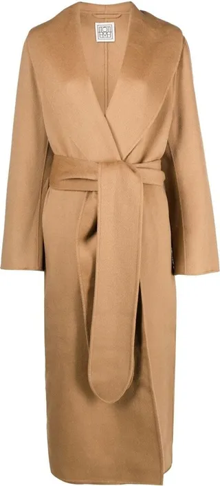 Robe belted wool coat