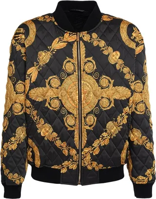 Heritage print poly twill bomber jacket