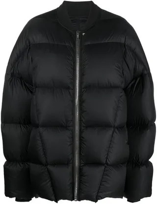 Padded Band-Collar Coat