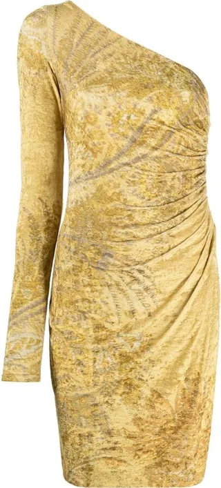 Embellished One-Shoulder Dress