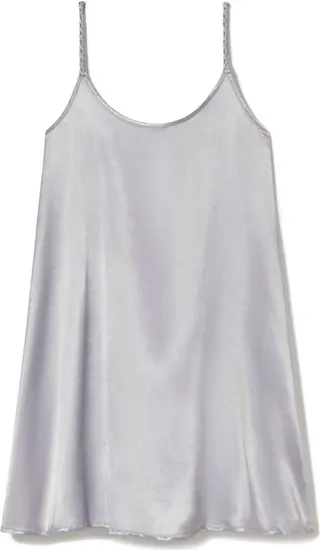 Rowen Satin Short Nightgown Braided Strap in Lavender
