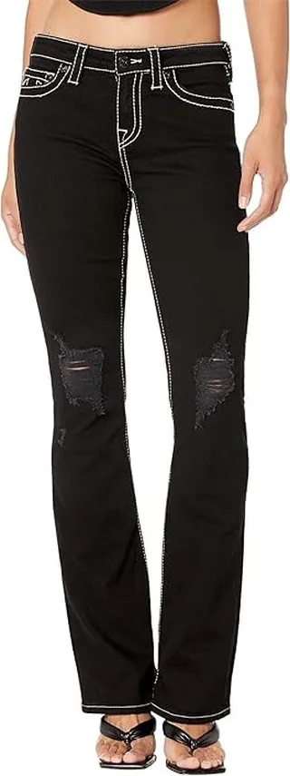 True Religion Becca Mid-Rise Bootcut in Rinse Black (Rinse Black) Women's Jeans