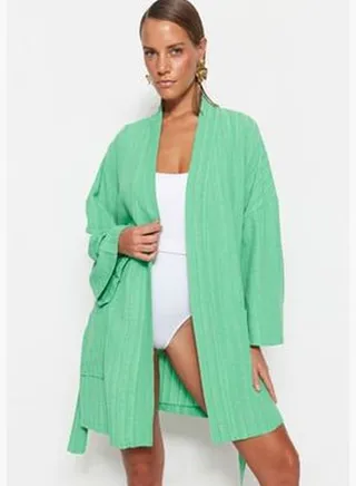 Mini Woven Kimono & Kaftan with Green Belt TBESS23KM00081