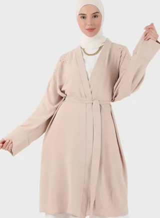 Surplice Neck Belted Kimono