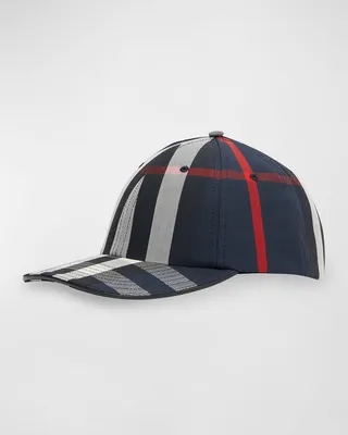 Men's Exaggerated Check Baseball Cap