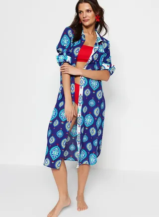 Longline Printed Kimono