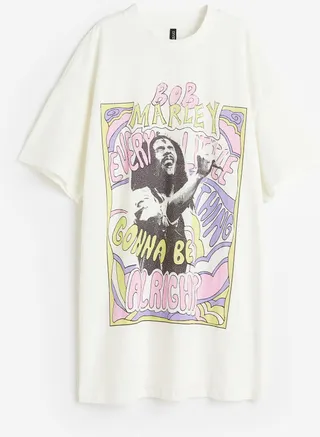 Motif-front T-shirt Dress