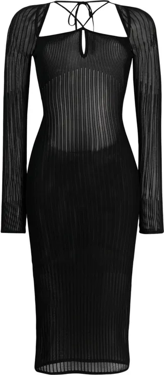 Long-Sleeve Open-Back Dress