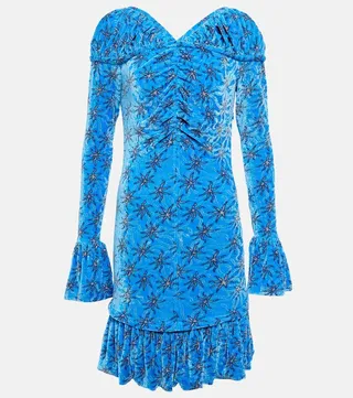 Floral velvet minidress