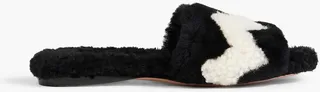 Nomade two-tone shearling slides