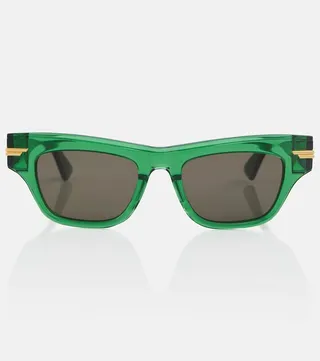 Square frame acetate sunglasses