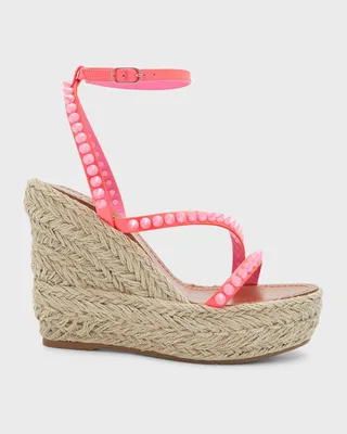 Mafaldina Spike Red Sole Wedge Espadrilles