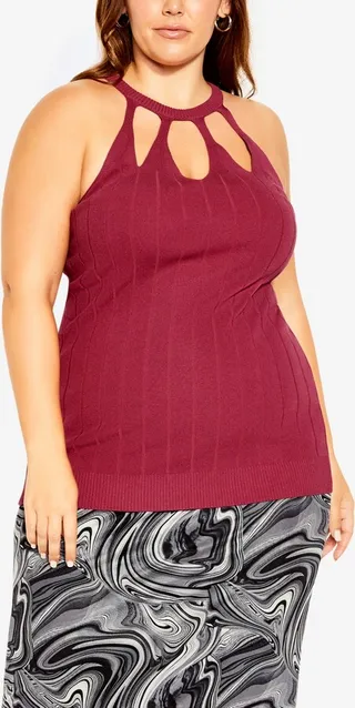 City Chic Plus Size Trendy Aurora Halter Top