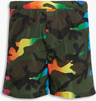 Short-length camouflage-print swim shorts