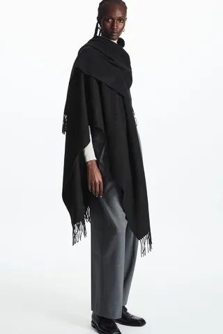 Fringed Wool Cape