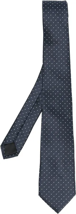 Polka Dot Embroidered Silk Tie