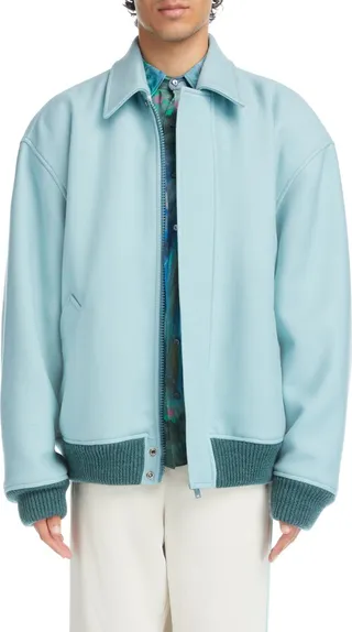 Logo Wool Bomber Jacket