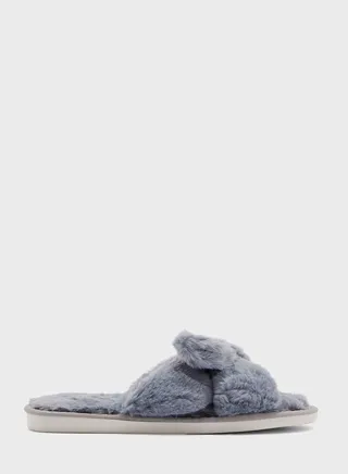 Bow Fluffy Slippers