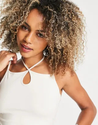Weekday Nina halter top in off white