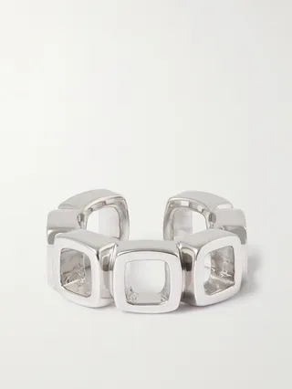 Rhodium-Plated Recycled Silver Ear Cuff