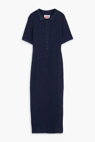 Ribbed-knit maxi dress