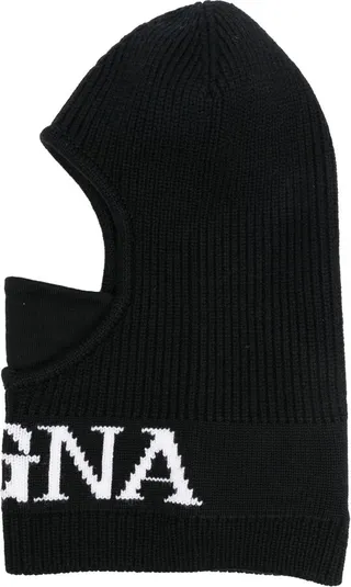 Intarsia-Logo Knit Balaclava