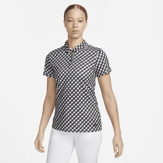 Nike Women's Dri-FIT Victory Short-Sleeve Printed Golf Polo in Black