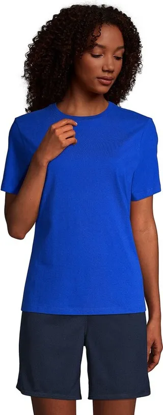 Lands' End School Uniform Women's Short Sleeve Feminine Fit Essential T-shirt - X Large - Cobalt