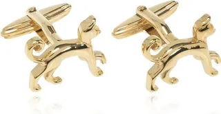 Lanvin Cat Motif Logo Engraved Cufflinks