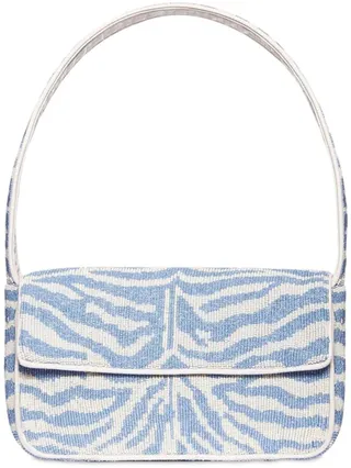 Tommy zebra beaded shoulder bag
