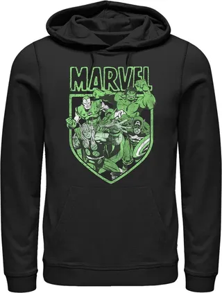 Men's Marvel Avengers Shield Pull Over Hoodie - Black - Medium
