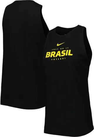 Women's Nike Black Brazil National Team Lockup Tomboy Performance Tank Top