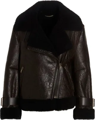 Golden Goose Deluxe Brand Shearling Collar Zipped Jacket