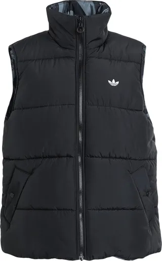 Abstract Animal Print Reversible Vest Down Jacket Black