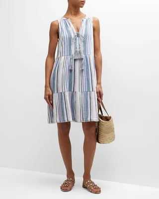 Mykonos Striped Tiered Mini Dress