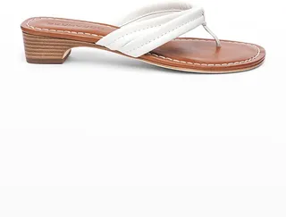 Miami Flat Antiqued Leather Thong Sandals