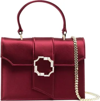 Audrey squared satin mini bag
