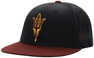 Men's Black and Maroon Arizona State Sun Devils Team Color Two-Tone Fitted Hat