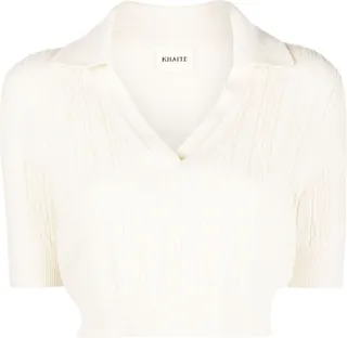 Lylith Cable-Knit Polo Shirt