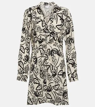 Stephie printed crepe minidress