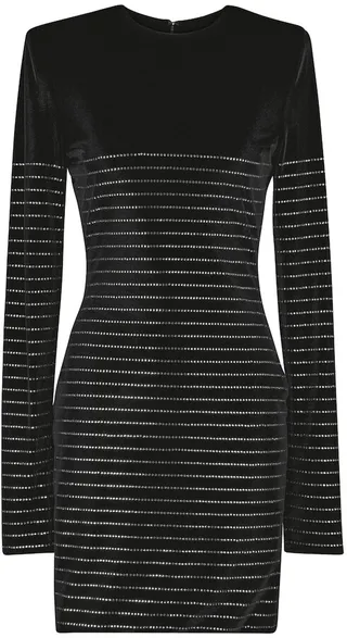 Embellished velvet minidress