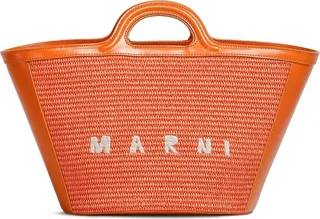 Small Tropicalia raffia effect tote bag