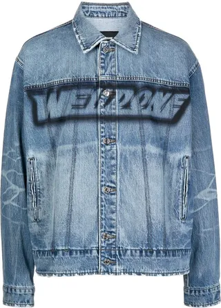 Logo-Print Detail Denim Jacket
