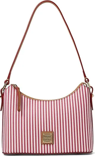 Dooney & Bourke Stripe Baguette (Fuchsia) Handbags