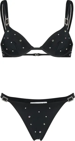 Crystal-Embellished Triangle Bikini
