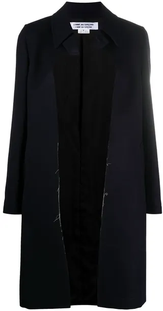 Cut-Out Fitted Wool Coat