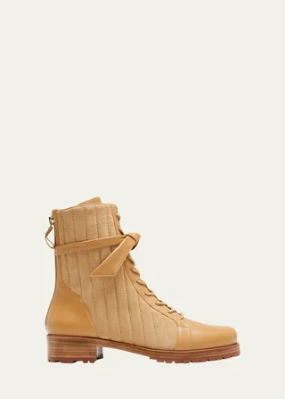 Clarita Quilted Lug-Sole Combat Booties