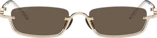 Gucci Gold Rectangular Sunglasses