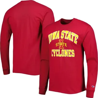 Men's Champion Cardinal Iowa State Cyclones High Motor Long Sleeve T-shirt
